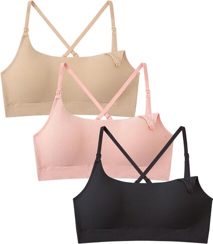 Women’s Nursing Bra Seamless Wireless Crisscross Back Maternity Bra 3Packs Sleep Pregnancy Postpartum in Saudi Arabia