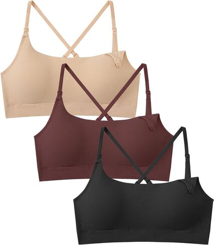 Women’s Nursing Bra Seamless Wireless Crisscross Back Maternity Bra 3Packs Sleep Pregnancy Postpartum in Saudi Arabia