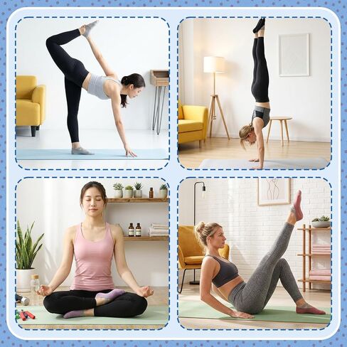 6/8 Pairs Pilates Socks for Women with Straps, Non Slip Yoga Socks for Barre Hospital Barefoot Workout in Saudi Arabia