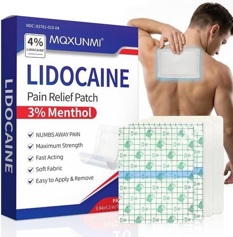 Newly Upgraded Lidocaine Patches, 16 Count Maximum Strength Pain Relief Patches (12 Non-Woven + 4 PU Film), 4% Lidocaine & 3% Menthol for Fast, Targeted Relief of Back, Joint & Muscle Pain in Saudi Arabia