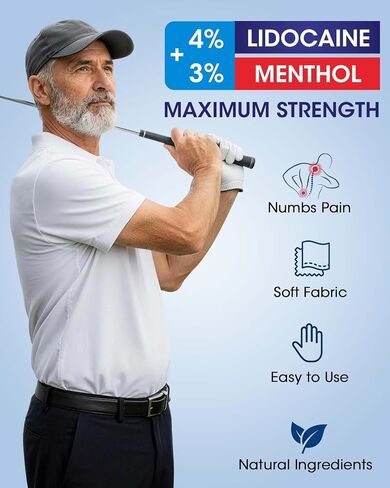 Newly Upgraded Lidocaine Patches, 16 Count Maximum Strength Pain Relief Patches (12 Non-Woven + 4 PU Film), 4% Lidocaine & 3% Menthol for Fast, Targeted Relief of Back, Joint & Muscle Pain in Saudi Arabia