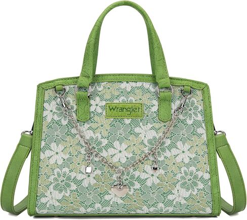 Wrangler Lace Tote Bag for Women, Medium Crossbody Top Handle Handbags Ladies Satchel Elegant Purse Charms for Wedding Gift in Kuwait