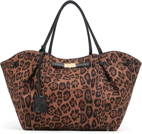 NEWBELLA Women's Large Leather Tote Bag, Top Handle Satchel Purse with Detachable Charm & Adjustable Strap for Work Travel in Kuwait