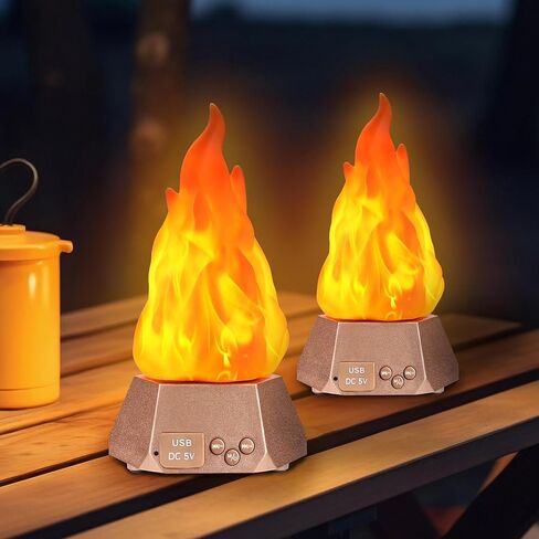 Toodour Outdoor Bluetooth Speakers Waterproof, 2 Pack Wireless Speaker Gift for Men Women, Bluetooth 5.4, Upgraded HD Stereo Sound Speakers with Flickering Flame for Patio Party Camping Bedroom Bar in Saudi Arabia