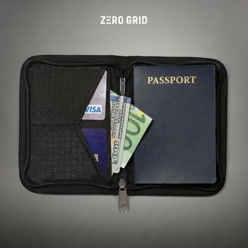 Passport Holder Pack of 2 (Midnight Black and Rose Pink), RFID Blocking Zippered Travel Document Organizer Wallets, Holds Passports, Cards, Tickets, ID and Cash, Water Resistant Nylon in Saudi Arabia