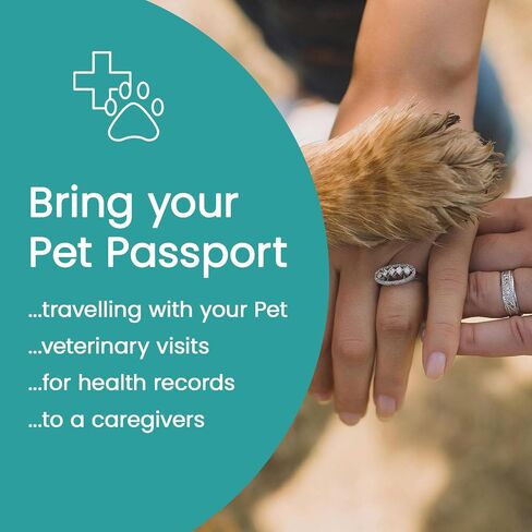 Color Premium PU Leather stitch-sewn Pet Passport Medical Record for Pet Health and Vaccination English + French for Cat, Dog, Puppy and Kitten (Valentine Pink, Single) in Saudi Arabia