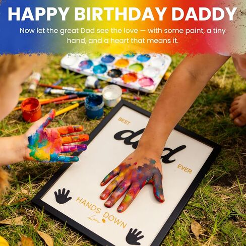 Yixiang Best Dad Ever Gifts from Kids - Personalized Fathers Day Gift Ideal for Dad, DIY Fathers Day Crafts for Kids, Custom Wooden Family Keepsake Plaque with Paints & Accessories in Saudi Arabia