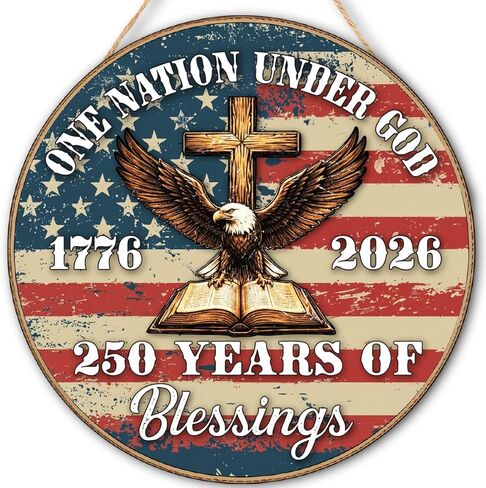 250th Anniversary Wooden Door Sign, 4th of July Door Decoration Sign,250 Years of Freedom in Kuwait