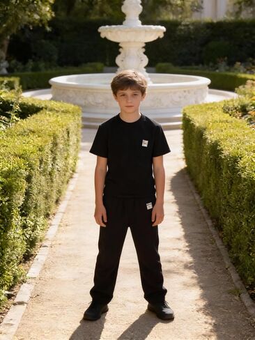 Boys 2-Piece Short Sleeve & Pants Set, Lightweight Kids Casual Outfit 8-12Y T-Shirt & Jogger Pants Outfits for Sports in Kuwait