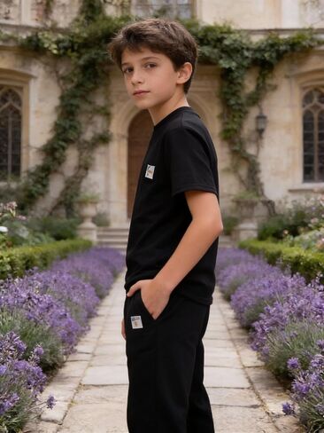 Boys 2-Piece Short Sleeve & Pants Set, Lightweight Kids Casual Outfit 8-12Y T-Shirt & Jogger Pants Outfits for Sports in Kuwait
