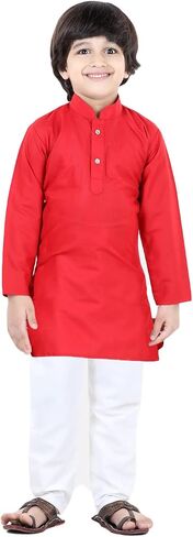 BownBee Kids Cotton Blend Kurta Pyjama set with Patan Patola Jacket for Boys -Ethnic 3 Piece Traditional Indian Wedding Dress in Saudi Arabia
