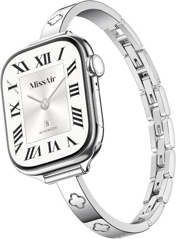 Missair Slim Bands Compatible with Apple Watch 38mm 40mm 41mm 42mm 44mm 45mm 46mm 49mm for Women, Thin Bracelet Dressy Designer Stainless Steel Metal Strap for iWatch Series 11 10 9 8 7 6 5 4 SE Ultra in Kuwait