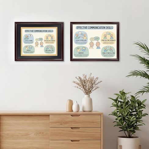 PETAFLOP 2 Pack 8.5x11 Picture Frame with Black over Gold Mat or 11x14 Document without Mat, Wall Hanging Photo Frames for Horizontal and Vertical Display in Saudi Arabia