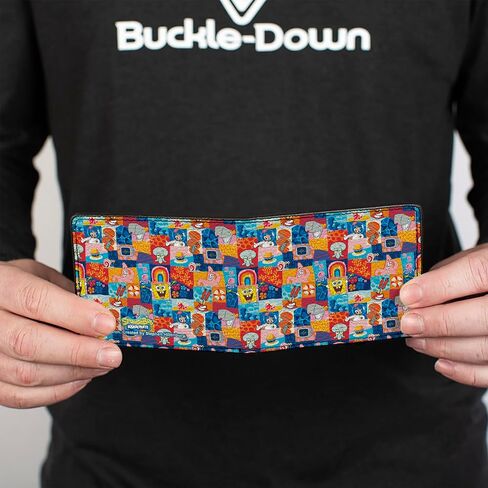 SpongeBob SquarePants Wallet, Bifold, Spongebob Squarepants Friends and Icons Blocks Multi Color, Vegan Leather in Kuwait