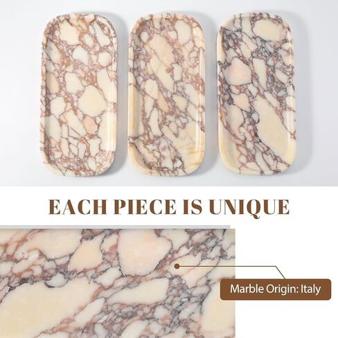 Koville Travertine Tray, 10"x5" Marble Vanity Tray for Bathroom Countertop Kitchen Sink, Rectangular Stone Tray for Perfume Fragrance, Decorative Catchall Tray Jewelry Cosmetics Organizer(Beige) in Saudi Arabia