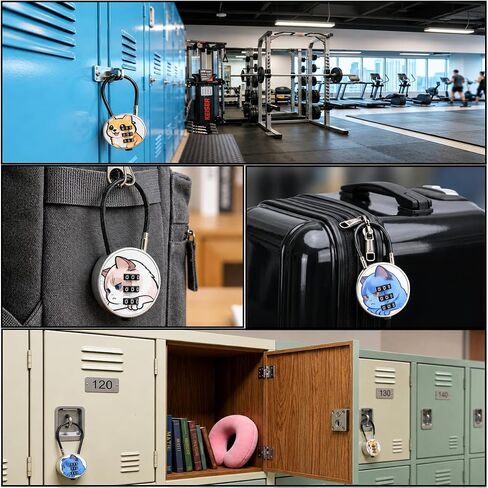 3 Pack Combination Locks - Cable Lock Set with Flexible Braided Steel Cable, One-Press Quick Unlock, Easy Reset, Ideal for Luggage, Backpacks, Lockers & Gym Use in Saudi Arabia