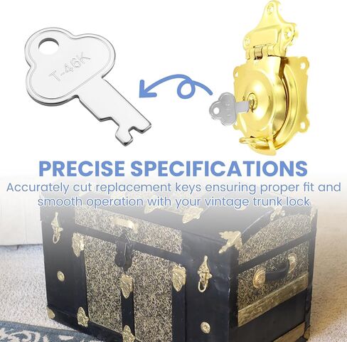 Old Trunk Key Replacement T-46 T46K 3815 3835For G-1,3815 Locks，Steamer Trunk Key for Seward Antique Trunks Chest Steamer - 4 Pack in Saudi Arabia
