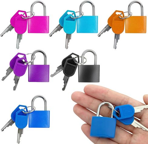 6 Pcs Suitcase Locks with Keys, Multicolor Mini Keyed Padlocks with Copper Core & Plastic Shell for Travel Luggage Backpacks Lockers in Saudi Arabia