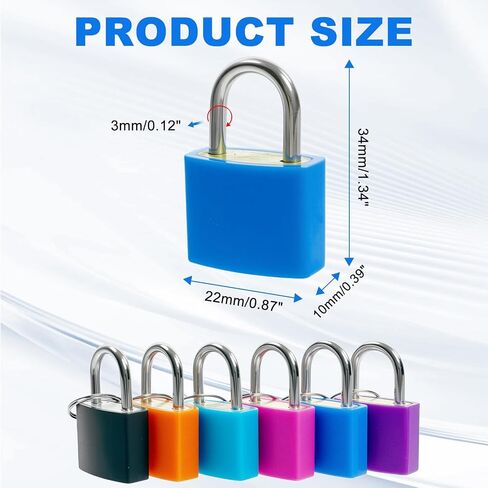 6 Pcs Suitcase Locks with Keys, Multicolor Mini Keyed Padlocks with Copper Core & Plastic Shell for Travel Luggage Backpacks Lockers in Saudi Arabia