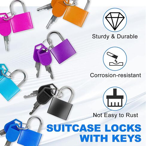 6 Pcs Suitcase Locks with Keys, Multicolor Mini Keyed Padlocks with Copper Core & Plastic Shell for Travel Luggage Backpacks Lockers in Saudi Arabia