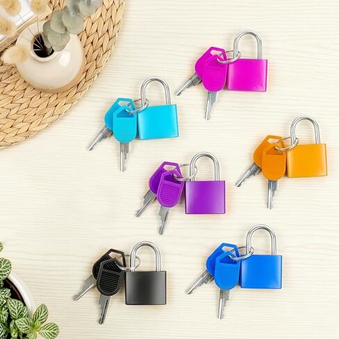 6 Pcs Suitcase Locks with Keys, Multicolor Mini Keyed Padlocks with Copper Core & Plastic Shell for Travel Luggage Backpacks Lockers in Saudi Arabia