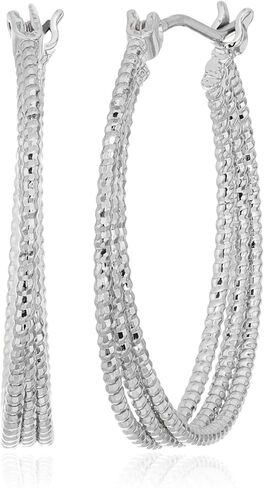 NINE WEST Teardrop Hoop Earrings, Silver Tone,One size,60522224-G03 in Kuwait