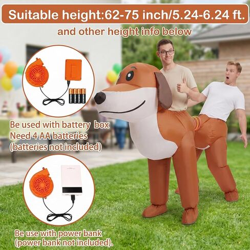 Couple Inflatable Dachshund Costume for Adults, 2 Person Funny Dog Blow Up Costume for Men Women Halloween Cosplay Outfit, Team-Building Party Air Blow Up Suit in Saudi Arabia