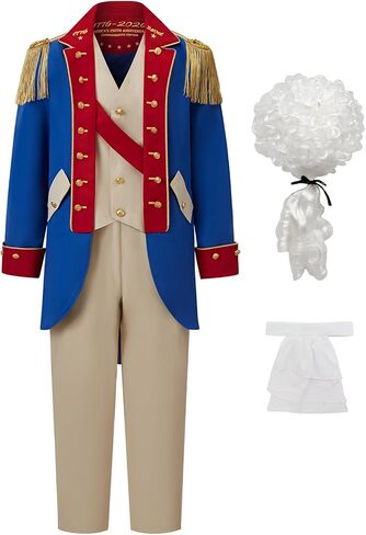 250 Anniversary USA Founding Father Costume Adult George Washington Colonial Costume Men Revolutionary War Outfit in Saudi Arabia