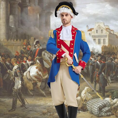 250 Anniversary USA Founding Father Costume Adult George Washington Colonial Costume Men Revolutionary War Outfit in Saudi Arabia