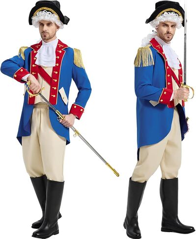 250 Anniversary USA Founding Father Costume Adult George Washington Colonial Costume Men Revolutionary War Outfit in Saudi Arabia