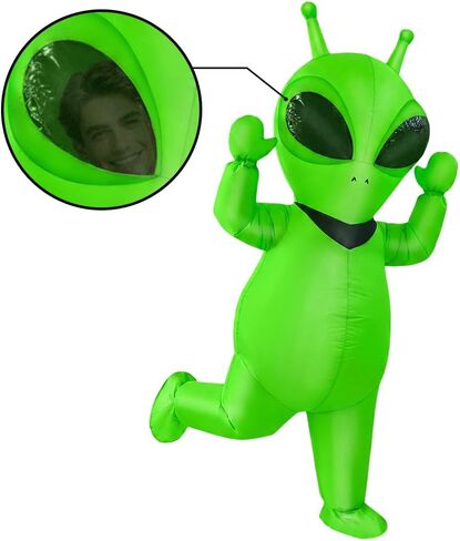 JUROSAICA Inflatable Alien Costume Adult Green Blow Up Halloween Suit in Saudi Arabia