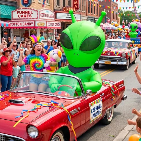 JUROSAICA Inflatable Alien Costume Adult Green Blow Up Halloween Suit in Saudi Arabia
