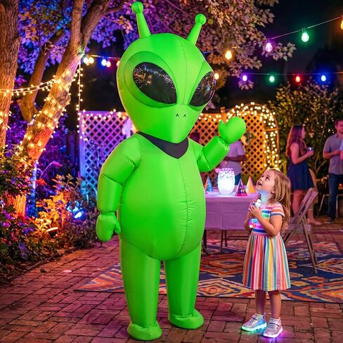 JUROSAICA Inflatable Alien Costume Adult Green Blow Up Halloween Suit in Saudi Arabia
