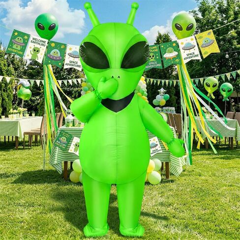 JUROSAICA Inflatable Alien Costume Adult Green Blow Up Halloween Suit in Saudi Arabia