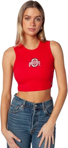 Hype & Vice Cut-Off Tank for Women (Large) - Ohio State University Top for Women, Cropped Fit Tank, College Shirts for Game Days - Red in Saudi Arabia