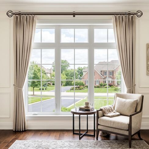 Bronze Curtain Rods for Windows 28-48 Inch (2.3-4 ft) with Decorative Cage Finials, 1 Inch Adjustable Heavy Duty Metal Window Treatment Rods for Living Room, Bedroom, Patio, Sliding Glass Door in Saudi Arabia