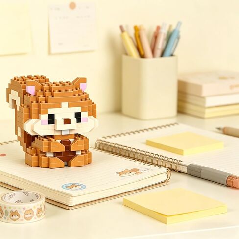 Little Deer Hand-Assembled Figurine with Display Base, Cute Animal Desk Decor, Forest Theme Collectible Statue for Home Office Shelf in Kuwait