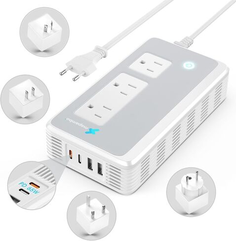 220V to 110V Voltage Converter US to Europe for Curling Iron and Hair Straighteners, Power Converter for European Travel Plug Adapter with 2 USB A & 2 USB C Ports (Type C-Europe) in Saudi Arabia