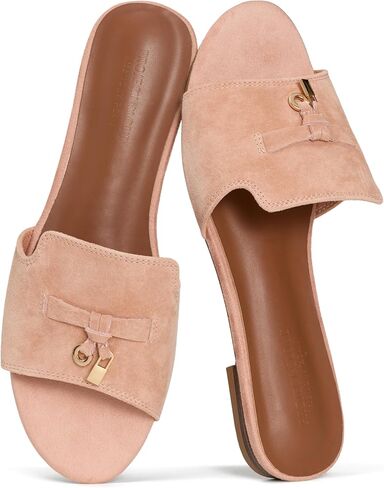 Project Cloud 100% Genuine Leather Sandals Women Dressy - Non-Slip Womens Sandals with Memory Foam Insole Slides for Women Footwear - Lightweight Flat Sandals for Women 2026 (Cannes) in Kuwait