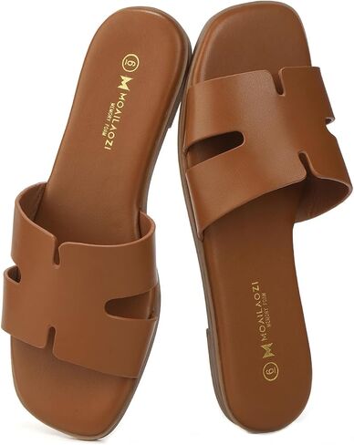 Women's Dressy Flat Sandals, Slip On Slide With Comfortable Memory Foam Support, Summer Beach Slide in Saudi Arabia