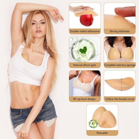 Ultra Push up Sticky Bra Pads Inserts,Double Sided Self Adhesive Bra Inserts,Stick on Bra for Sports Bra Swimsuit in Saudi Arabia