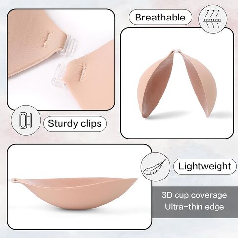 MITALOO Seamless Adhesive Bra Sticky Strapless Invisible Push up Bras Silicone Backless Nipple Cover for Women Nude Black in Saudi Arabia