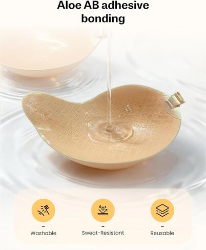 Rosefly Strapless Bras for Women, Sticky Push up, Backless Bra, Invisible Seamless No Show Reusable Stick on for Dress in Saudi Arabia