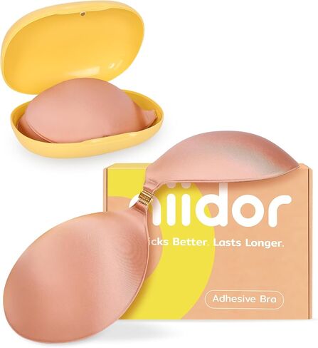 Niidor Magnetic Sticky Adhesive Bra Strapless Invisible Push up Bra for Backless Dress Gift Storage Box Included in Saudi Arabia