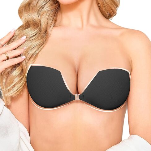 Sticky Bra Push Up for Women - Strapless Invisible Adhesive Bra for Backless Dress Wedding Reusable Seamless Lift Bras in Saudi Arabia