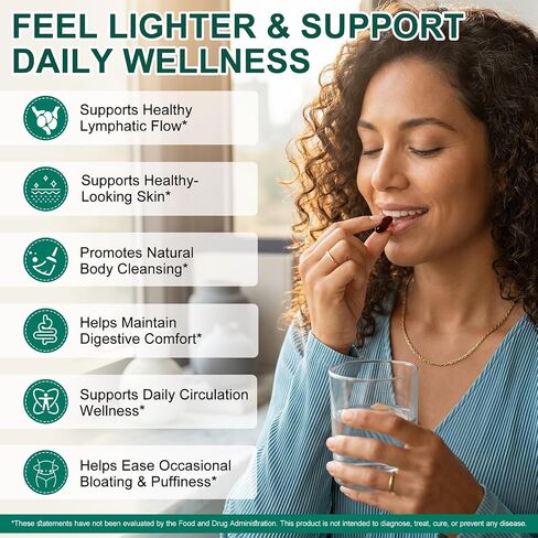 Lymphatic Drainage Supplements, 240 Softgels, 21-in-1 Herbal Blend with Echinacea, Dandelion & Burdock Root, Lymph System Support Supplement for Women & Men, Daily Wellness Support in Saudi Arabia