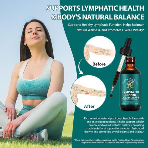Lymphatic Drainage Drops | 21-in-1 Lymph System Support Supplement | Lymph Cleanse with Turmeric, Echinacea, Elderberry & Dandelion | for Women & Men, 2 fl oz in Saudi Arabia