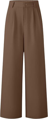 Womens Wide Leg Dress Pants Elastic High Waisted Work Pants Trousers Business Casual Slacks with Pockets in Saudi Arabia