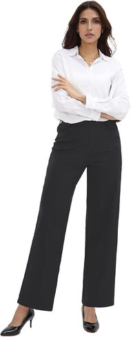 TOPYOGAS Womens High Waist Wide Leg Dress Pants Business Casual Stretchy Work Pants with Pockets Slacks Trousers in Saudi Arabia