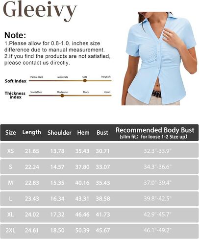 Gleeivy Short Sleeve Button Up Women Y2k Ruched Tops with Collared Fitted Button Down Shirts for Women 2026 Summer Fashion in Saudi Arabia